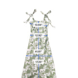 Hutch Womens Green Floral Polyester A-Line Midi Dress With Tie Straps Size 8