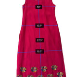 Lovu Kids Girls Pink Sleeveless Embroidered Dress Floral Accents Size 28