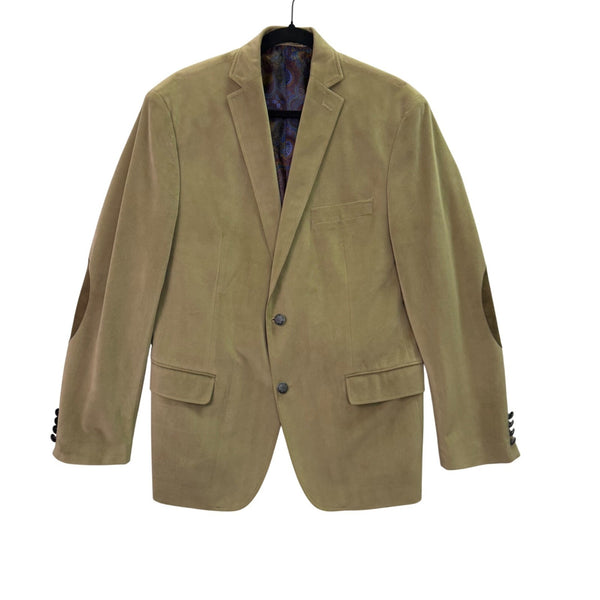 Michael Kors Mens Tan Blazer Suede-Look Sport Coat 2-Button Pockets Sz 40R