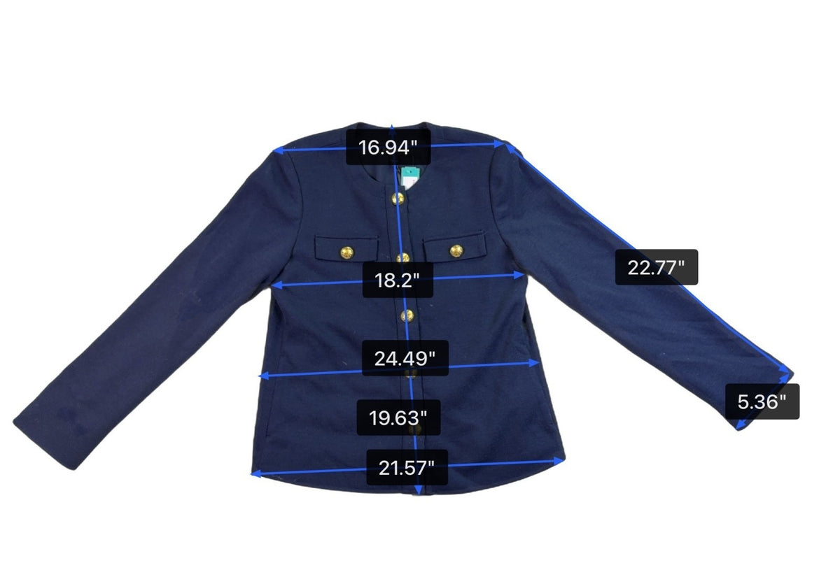 41 Hawthorn Womens Navy Military Style Jacket With Gold Buttons Size L