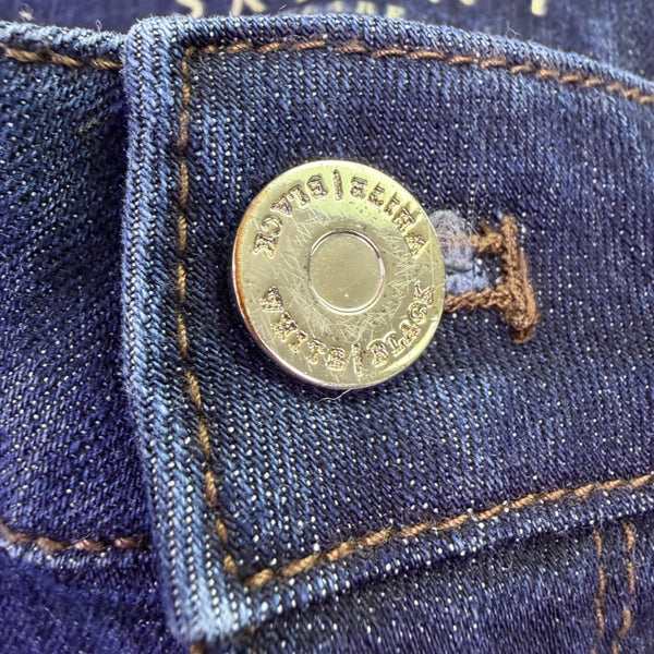 White House Black Market Womens Dark Blue Denim Skinny Flare Jeans Size 2