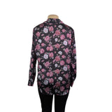 Asos Womens Black & Pink Floral Button-Up Long Sleeve Shirt Size US 8