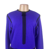 Vintage Don Sayres Womens Purple & Black Wool Knit Dress Long Sleeves Sz 8