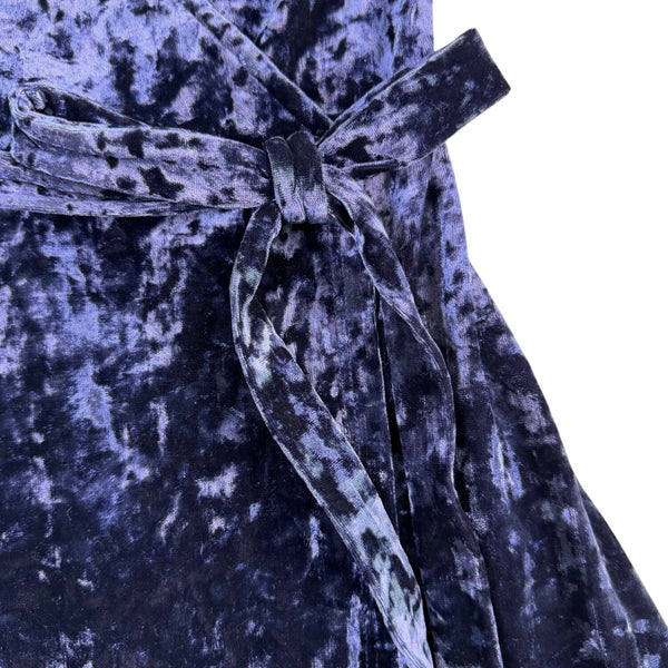 American Eagle Women’s Navy Velvet Wrap Dress Medium Short Sleeve Size M