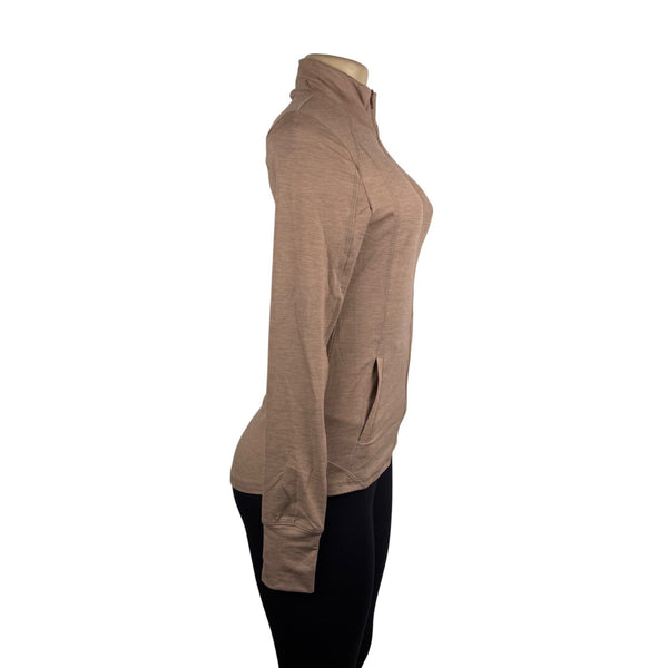Gottex Women’s Taupe Full-Zip Long Sleeve Lightweight Sweater Size S - New