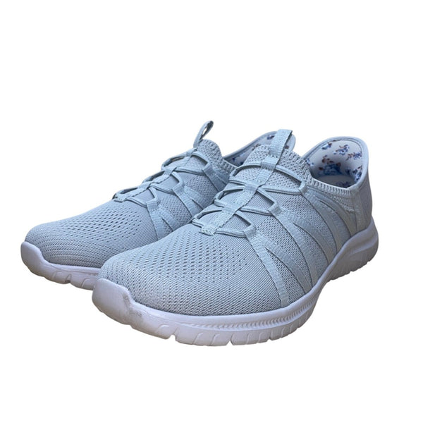 Skechers Women’s Gray Vegan Fabric Hand-Free Slip-Ins Machine Washable Shoes 9.5