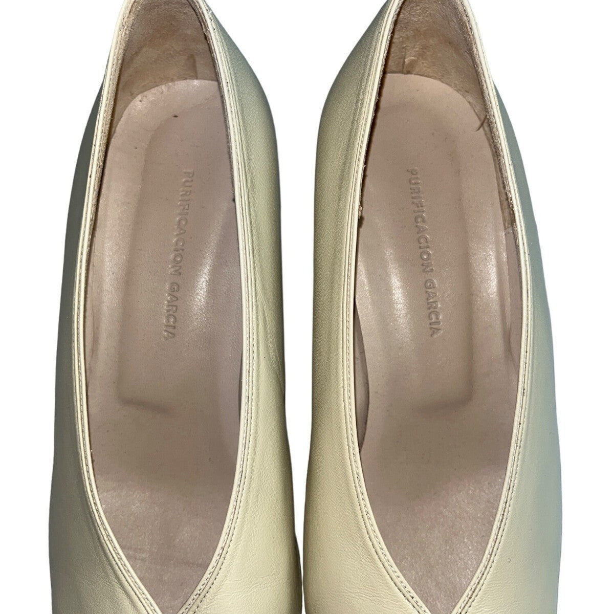 Purificación García  Women’s New Beige Spanish Leather Pointed Toe Pumps Sz 40