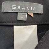 Gracia Womens Black Bandage Skirt Ruffle Detail Elastic Waist Size L