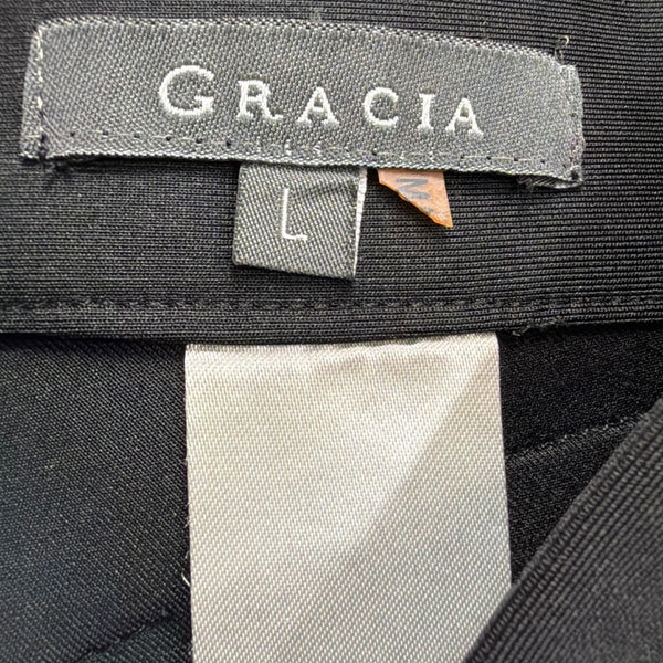 Gracia Womens Black Bandage Skirt Ruffle Detail Elastic Waist Size L