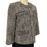 Michael Kors Women's Brown Tweed Blazer Jacket Sz 8
