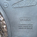 Murphy Men’s Silver Woven Leather Comfortable Handmade Slip-On Mules Size 9
