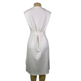 Spanx Women White Sleeveless Belted Midi Dress AirEssentials Pockets Size M