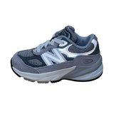New Balance Kids Gray/White Mesh Suede 990 GL6 Athletic Running Shoes Size 4 US