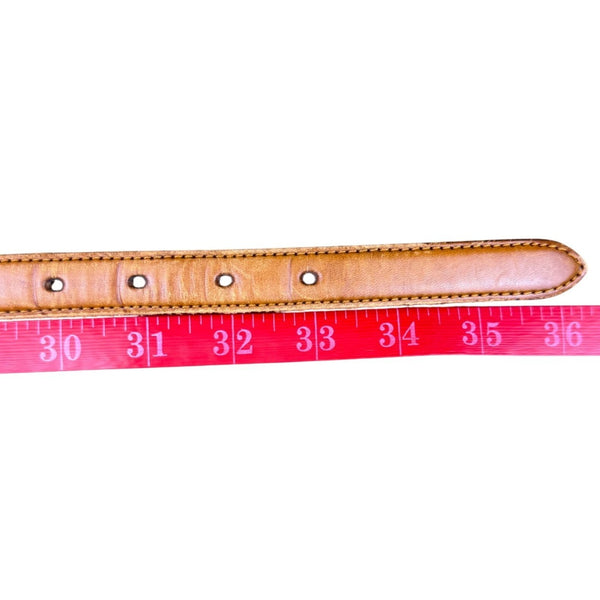 Tony Lama Tan Leather Western Belt With Silver Buckle Embossed Floral Sz 30