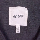 Aerie Women’s Black Recycled V-Neck Sweater Classic Fit Sz XS