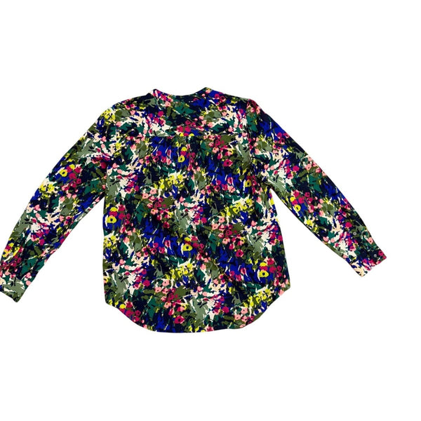 J. Crew Womens Multicolor Floral Print Long Sleeve Button-Down Blouse Size XS