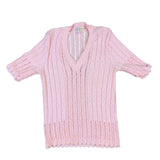 Vogue Womens Pink Knit Top & Skirt Set Soft Modest Ribbed 2-Piece Sz M