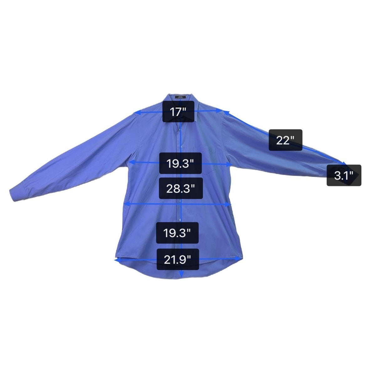 Calvin Klein Mens Blue 100% Cotton Satin Poplin Button-Down Shirt Size M
