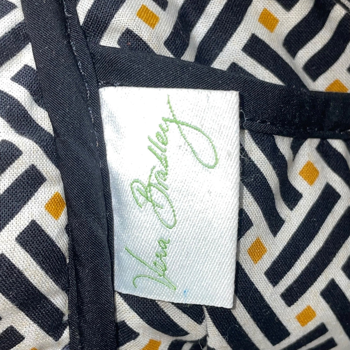 Vera Bradley Women’s Black Quilted Fabric Turn Lock Closure Shoulder Bag