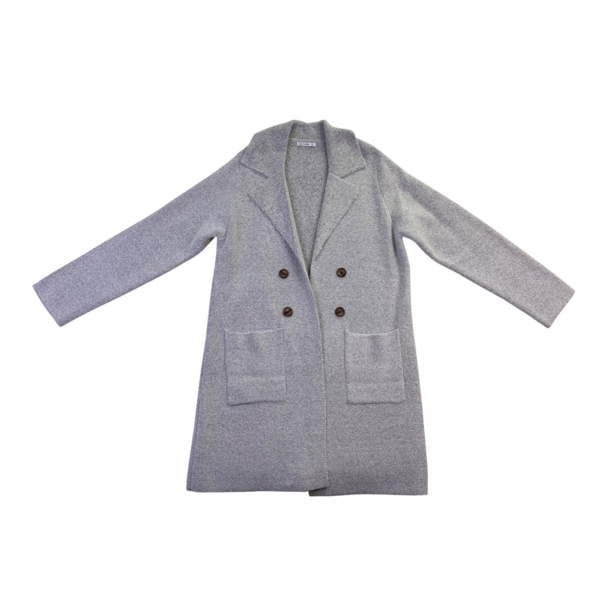 Pink Clover Women Gray Long Double Breasted Coat Size L