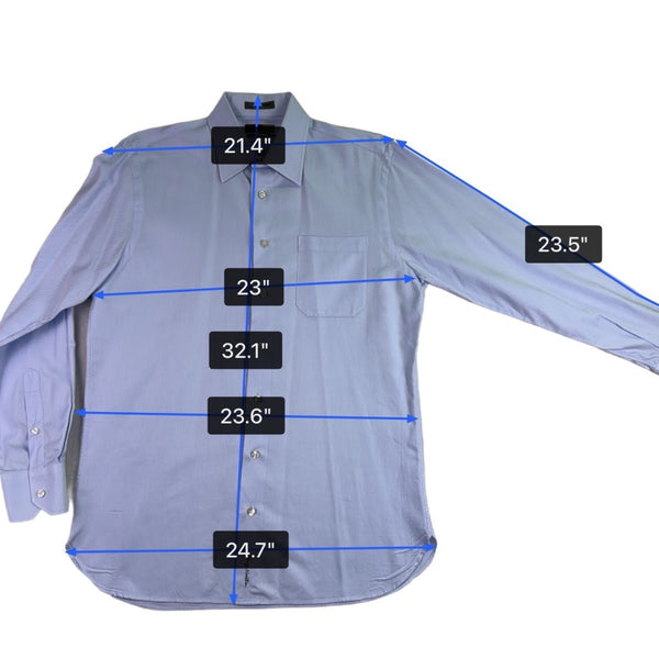 John W. Nordstrom Mens Light Blue Dress Shirt Traditional Fit Sz15.5