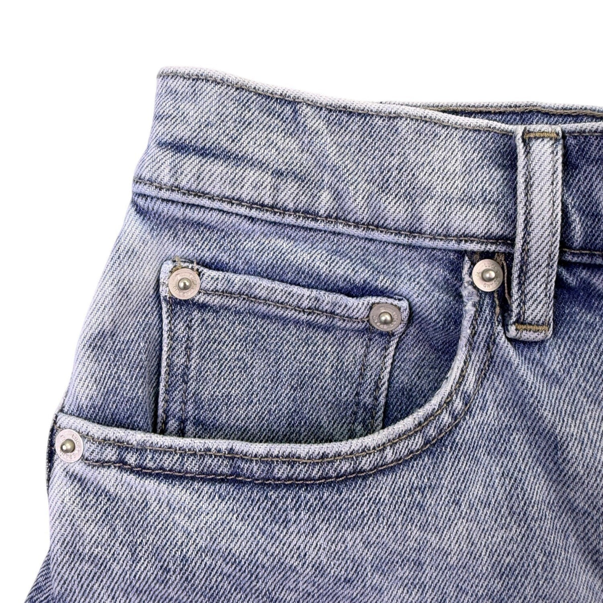 Lucky Brand Womens Blue Relaxed Denim Shorts With Distressed Hem Size 0