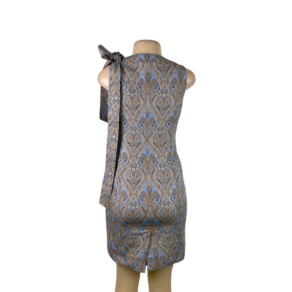 Talbots Womens Paisley Print Cotton & Silk Blend Sleeveless Sheath Dress Size 2P
