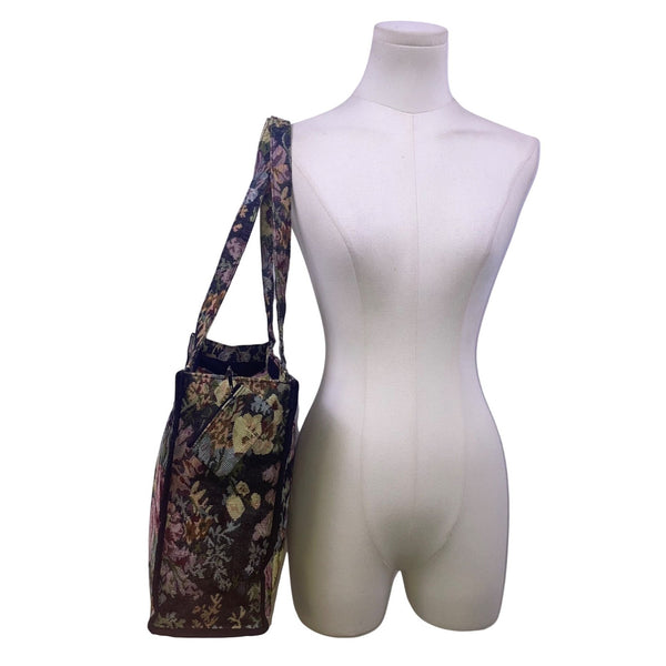 Jade Women’s Green Multicolor Fabric Floral Tapestry W Coin Pouch Shoulder Tote 