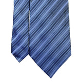 Kenneth Cole Mens Grey/Blue Silk Handmade Striped Tie Business Formal