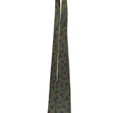 Ferragamo Mens Green Silk Tie Mallard Duck Animal Print Made In Italy