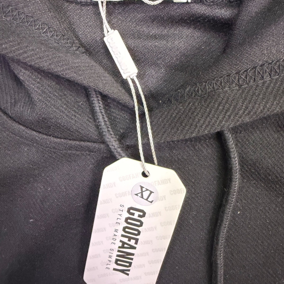 Coofandy Mens Black Hooded Pullover Sweatshirt Casual Style Size XL