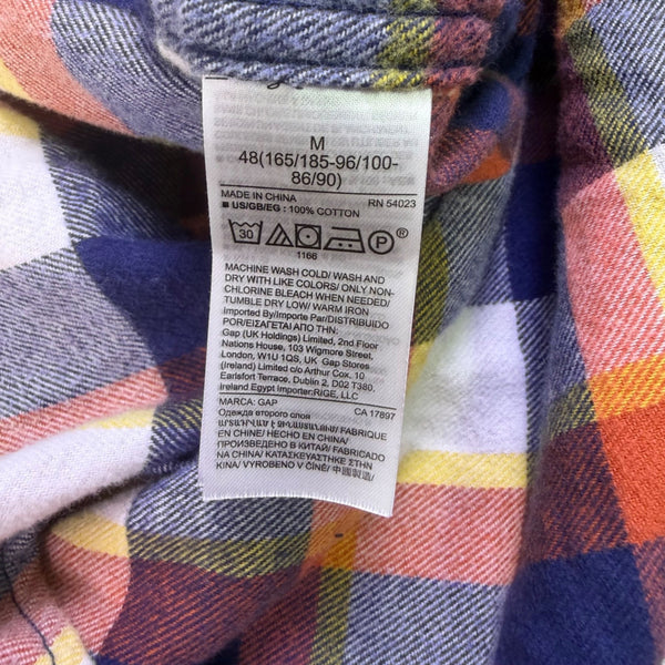 Gap Mens Multicolor Cotton Plaid Button-Front Flannel Shirt Long Sleeve Size M