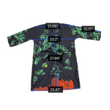 Nu New York Womens Black & Green Floral V-Neck Tie-Waist Dress Size S