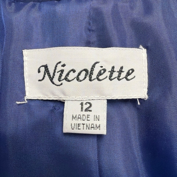 Nicolette Womens Blue Suit Set Includes Blazer & Pencil Skirt Size 12