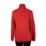 Lauren Ralph Lauren Womens Red Cable Knit Full Zip Sweater With Pockets