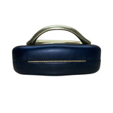 Women’s Black PU Leather With Sculptural Curved Gold Handle Crossbody Clutch