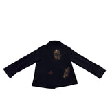G.G. Sport Womens Black  Jacket Small Abstract Front Pockets Size S