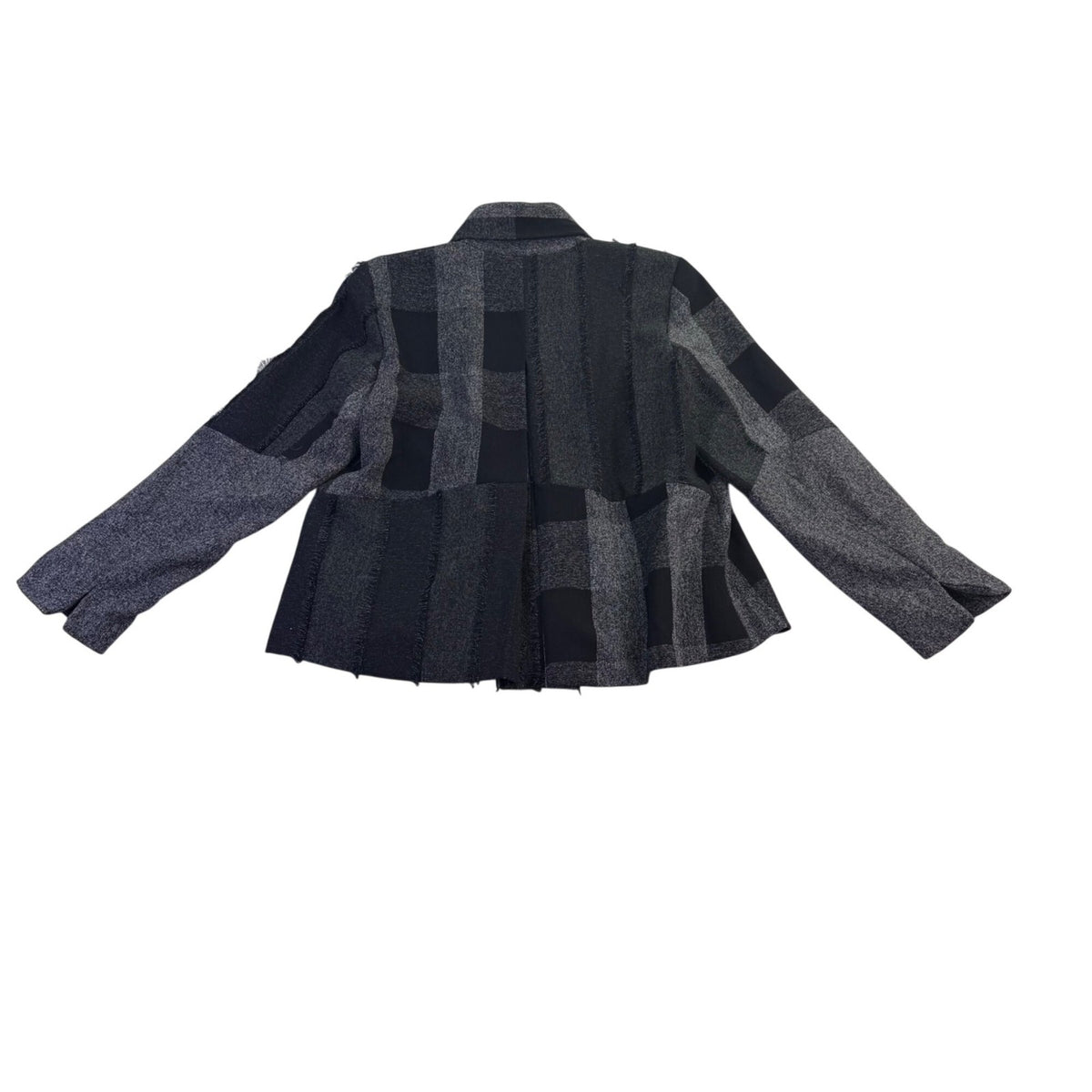 Coldwater Creek Womens Black/Gray Patchwork Button-Up Jacket Size 16
