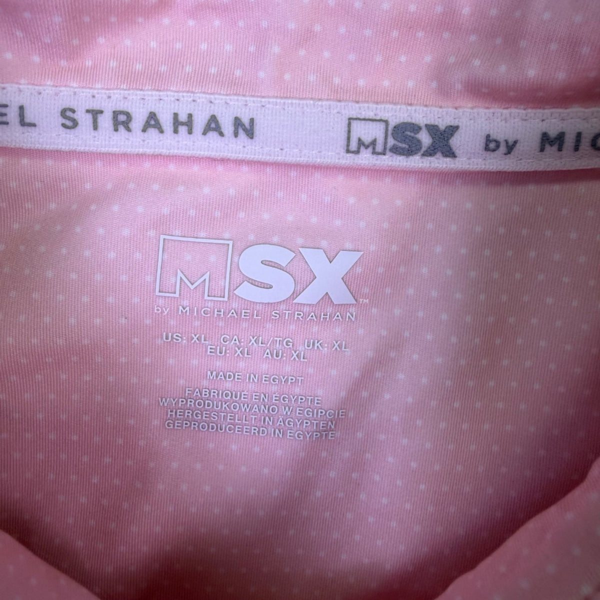 MSX By Michael Strahan Mens Pink Performance Polo Shirt Size XL