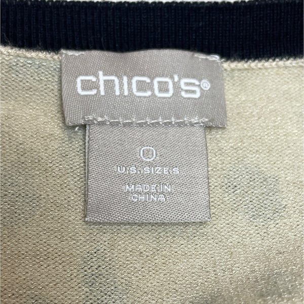 Chico’s Women's Beige Leopard Shirt Sz 0 (EUR 32)