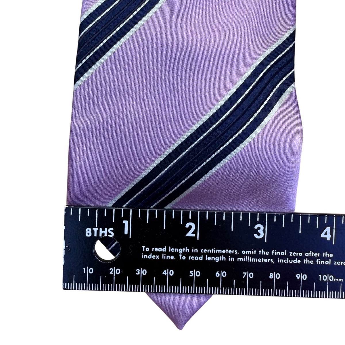 Ermenegildo Zegna Mens Purple Striped 100% Silk Tie Made In Italy Elegant Design