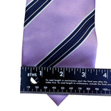 Ermenegildo Zegna Mens Purple Striped 100% Silk Tie Made In Italy Elegant Design