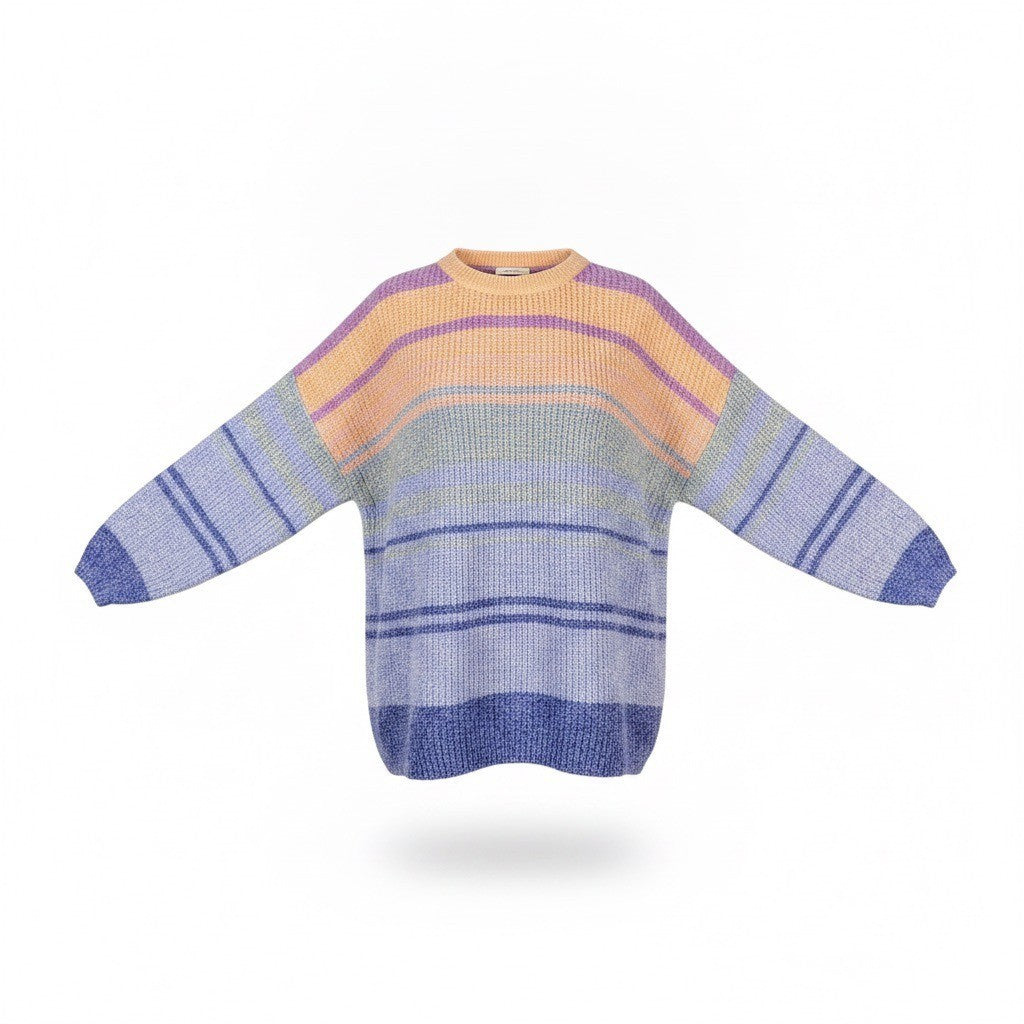 Soft Surroundings Womens Sweater Pastel Striped Knit Relaxed Size 3X