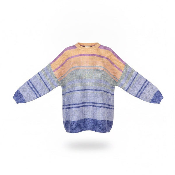 Soft Surroundings Womens Sweater Pastel Striped Knit Relaxed Size 3X
