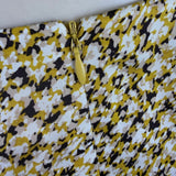 Banana Republic Womens Yellow Brown Silk Pleated Midi Skirt Abstract Print Sz 4