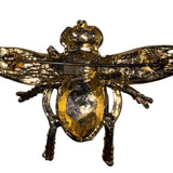 Gold Tone Enamel Bee Brooch Red Wings Enameled Detail Jewelry Pin Vintage