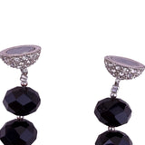 Faceted Glass Bead Necklace Black Magnetic Clasp Handmade Artificial Pearls 