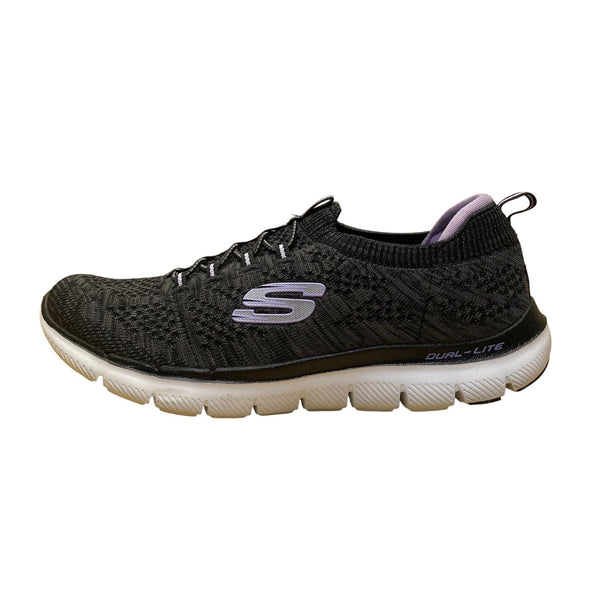Skechers Women’s Black Knit Memory Foam Athletic Dual-Lite Sneakers Size 7