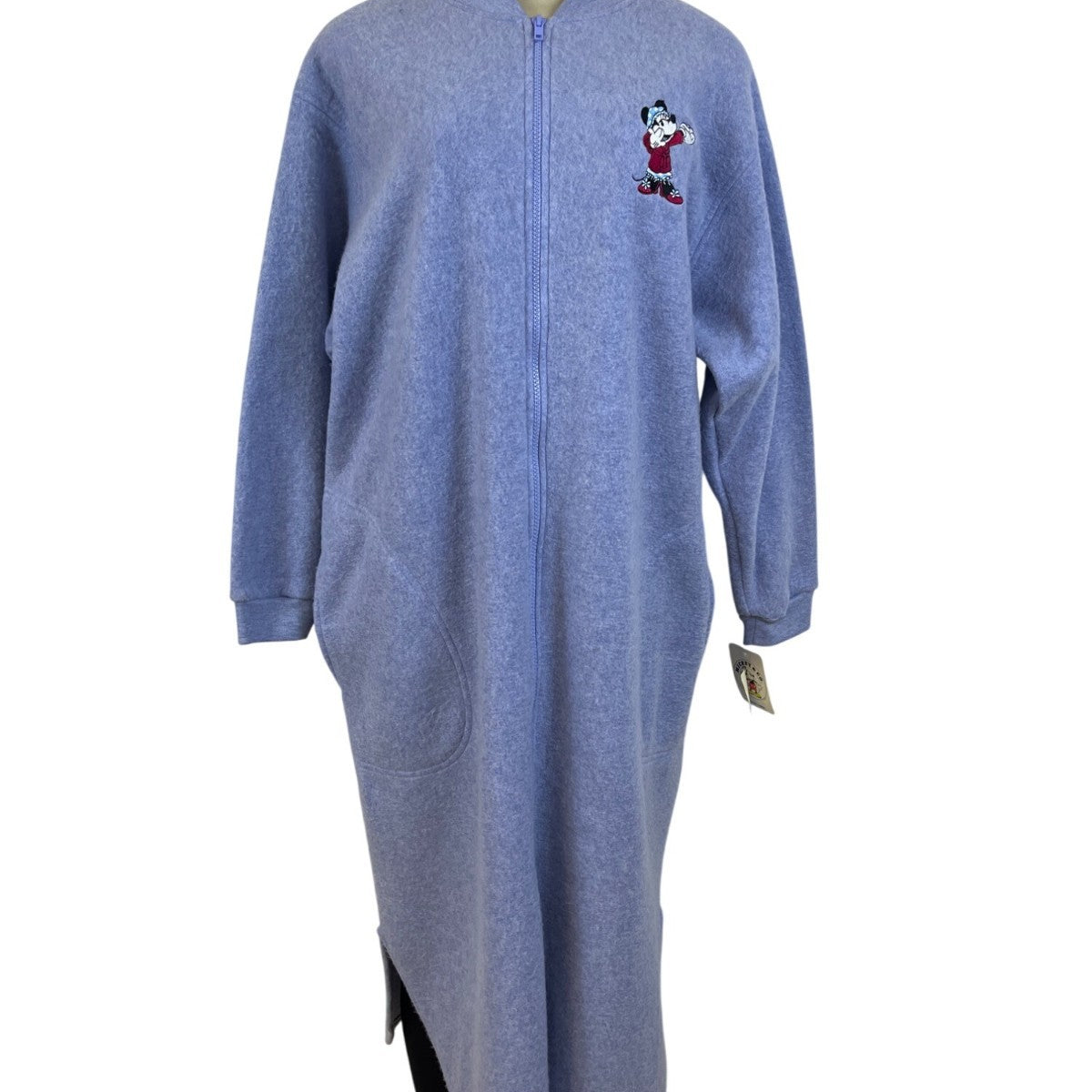 Disney Women’s Blue Minnie Mouse Embroidered Long Loungewear Zippered Sz M - New