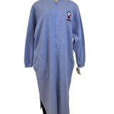 Disney Women’s Blue Minnie Mouse Embroidered Long Loungewear Zippered Sz M - New